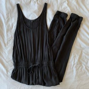 ARITZIA TALULA Black Side Slit Sleeveless Jumpsuit